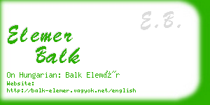 elemer balk business card